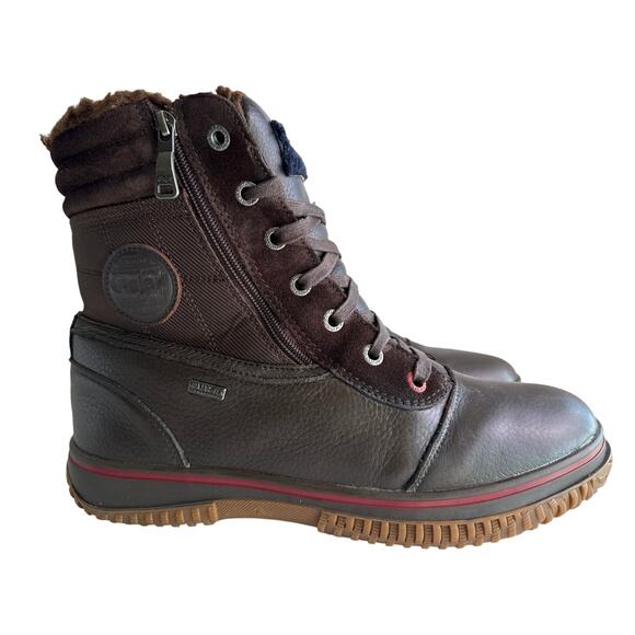 Pajar Canada Trooper Winter Boot Mens EU44 US 11 M Dark Brown Lace Up Side Zip - Picture 1 of 15